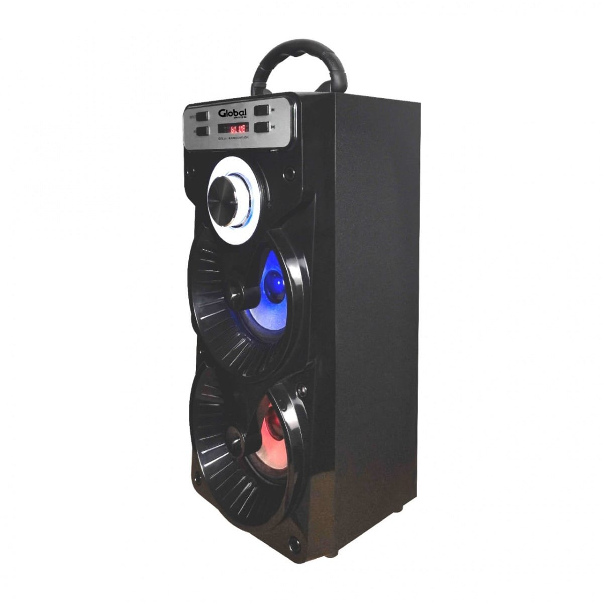 Parlante Bluetooth Premium Torre Doble con 2 x 10W - Micrófono Karaoke con cable, Global Electronics