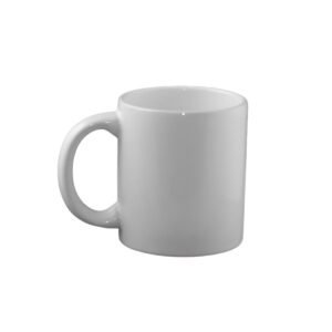 Taza Sublimable de Ceramica Recta con Asa Blanca Glossy