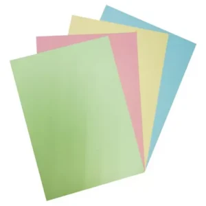 Papel Mate Opalina A4 en resma de 100 hojas Colores: Amarillo, Cyan, Verde, Rosa