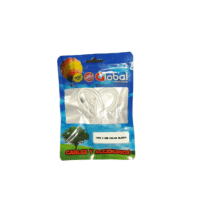 Cable USB para Carga y Datos Tipo C de 1 mt de largo color Blanco