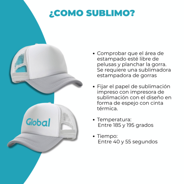 Gorra Trucker Sublimable – Camionera con Visera de Polyester | Talle Único y Regulable ¡Ideal para Personalizar! - Imagen 6