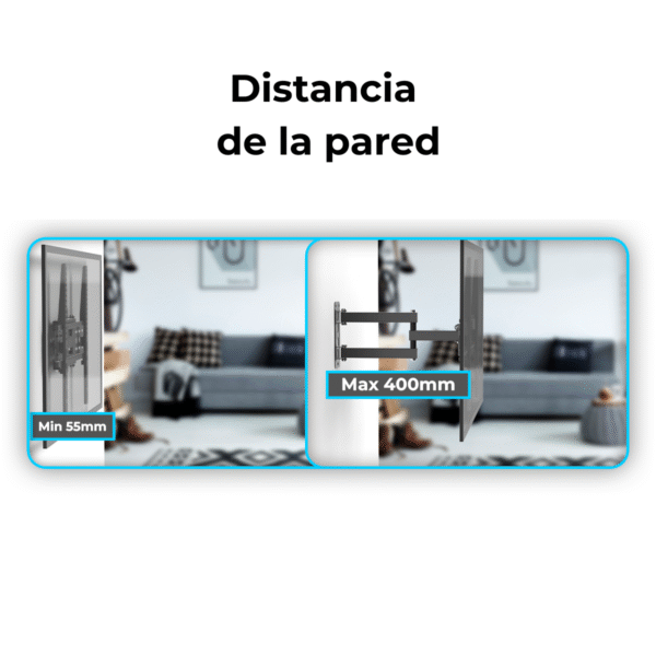 Soporte TV con Brazo Doble 26" a 63" – Movilidad Total y Máxima Firmeza - Imagen 6