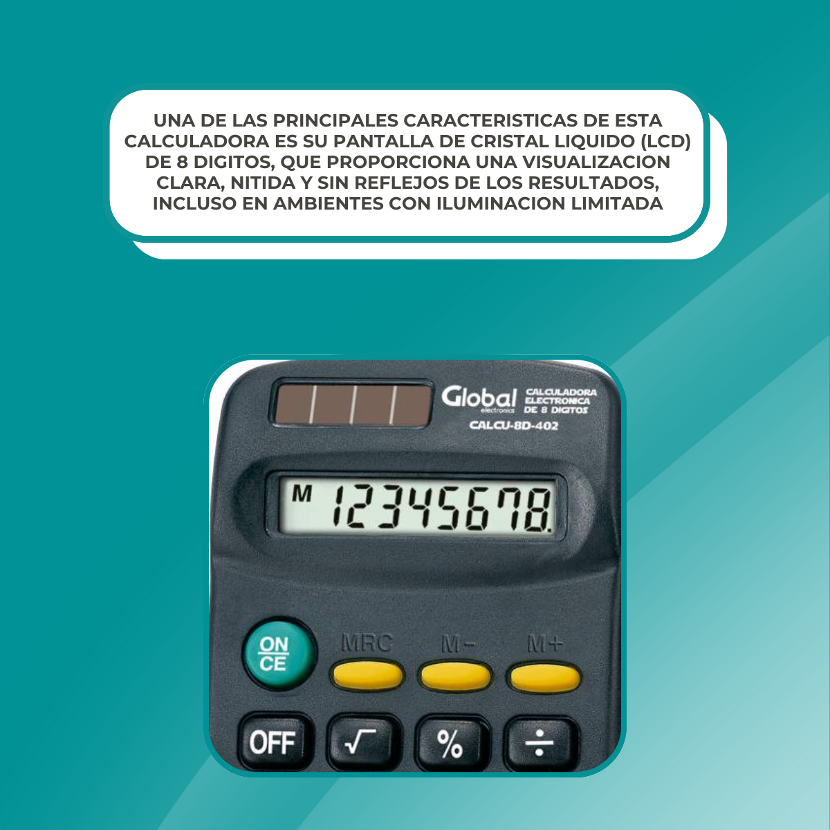 Calculadora De Bolsillo De 8 Dígitos Plastica Negra - Imagen 5