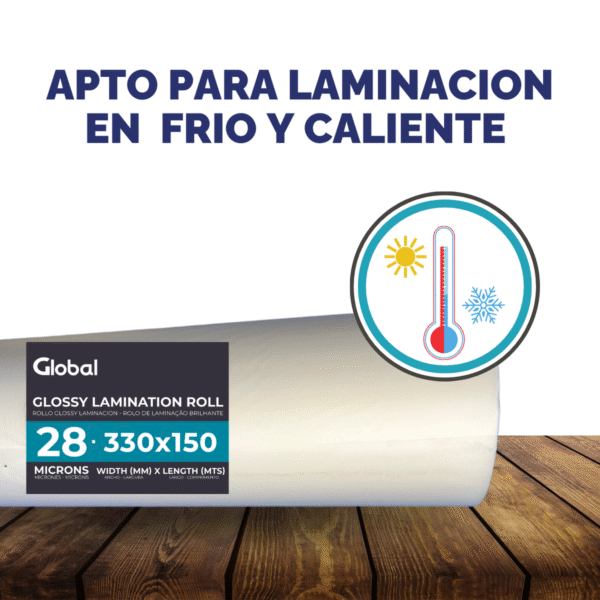 Rollo Laminado Brillante 28 Mic – 330mm x 150m de Alta Resistencia - Imagen 6