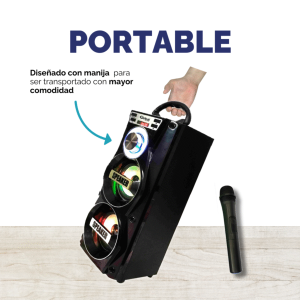 Parlante Torre Premium Negro – 20W, Batería 1200mAh, Micrófono y Todo lo que Necesitás - Imagen 6