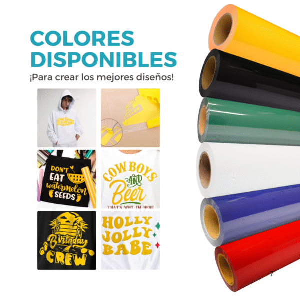 Vinilo Termotransferible Textil Flock PU Matte Rollo de 25 mts - Imagen 7
