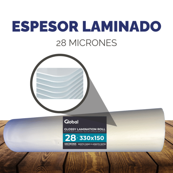 Rollo Laminado Brillante 28 Mic – 330mm x 150m de Alta Resistencia - Imagen 7