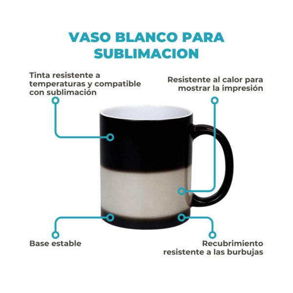 Taza Sublimable Magica Cambia Color con Temperatura Matte de 11oz - Imagen 2