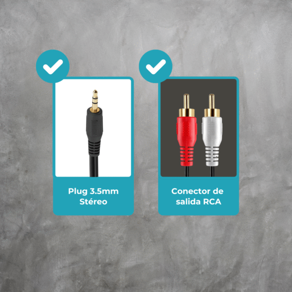 Cable de Audio 3.5mm a 2 RCA de 2 Metros - Imagen 7