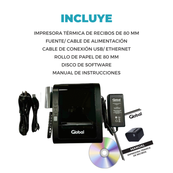 Impresora Térmica POS 80mm ancho de impresión - USB 2.0 + Ethernet Red + RJ11- 203dpi - 100mm/s - Imagen 8
