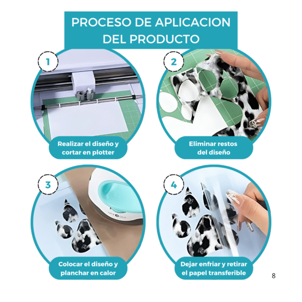 Vinilo Termotransferible Textil Flock PU Matte Rollo de 25 mts - Imagen 8