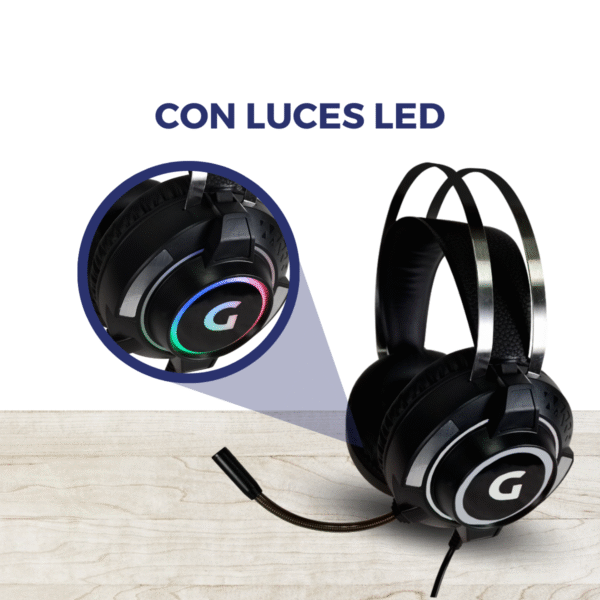Auricular Gamer con Microfono Luces Stereo con cable Jack 3.5 / USB EPGMR149 - Imagen 7