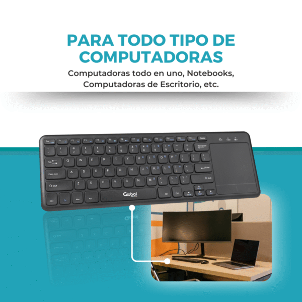 Teclado y Mouse Unificado Combo Inalámbrico Negro Precisión y Comodidad en 2.4GHz - Imagen 8