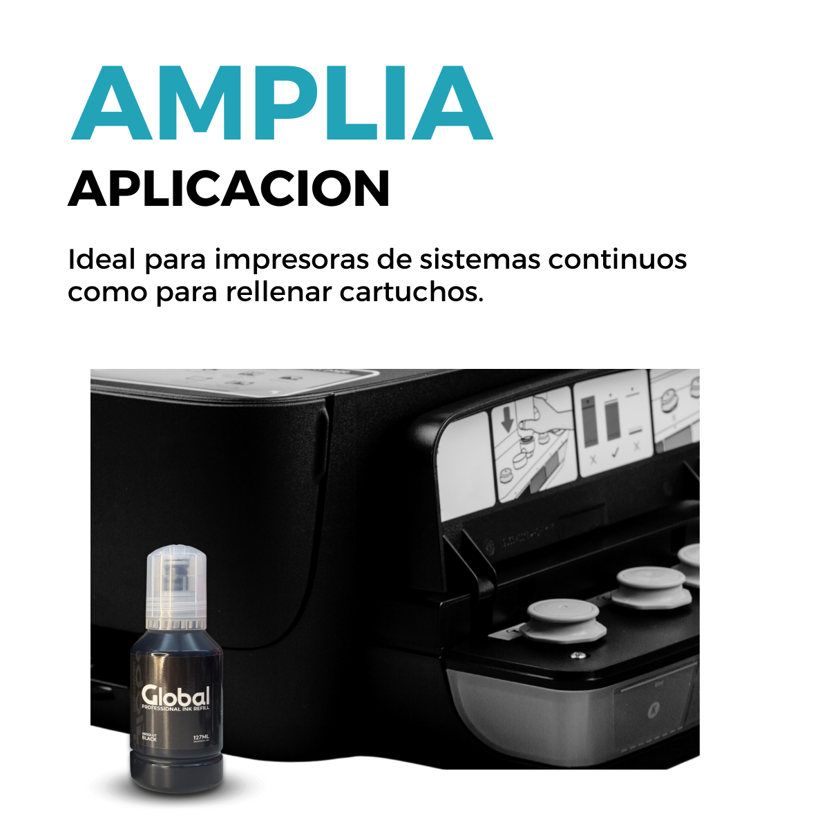 Tinta compatible con Epson L Series T504/544 EcoTank Negro Dye 130 ml - Imagen 8