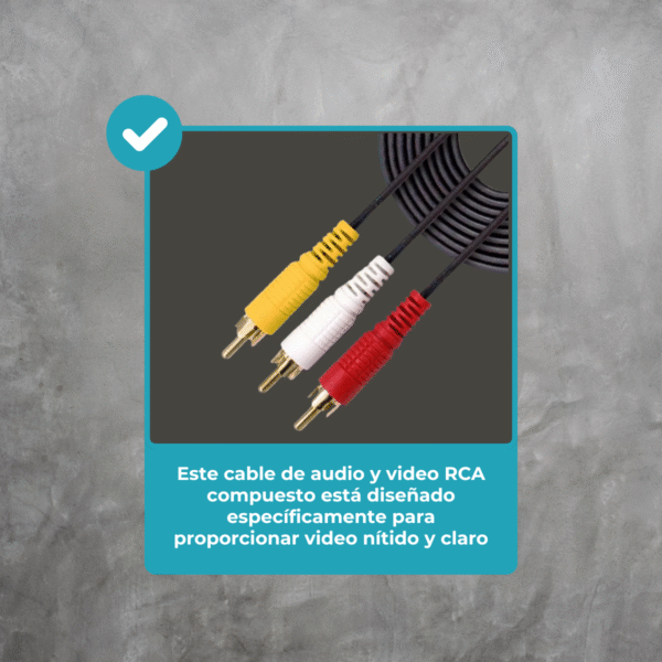 Cable de Audio y Video RCA a RCA – 2 Metros - Imagen 8