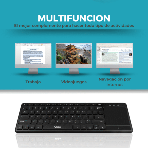 Teclado y Mouse Unificado Combo Inalámbrico Negro Precisión y Comodidad en 2.4GHz - Imagen 9