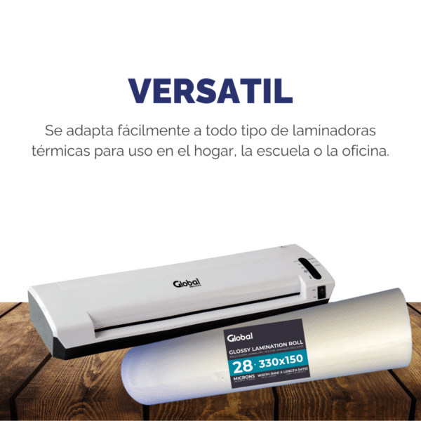 Rollo Laminado Brillante 28 Mic – 330mm x 150m de Alta Resistencia - Imagen 9
