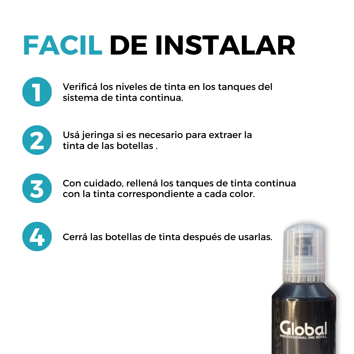 Tinta compatible con Epson L Series T504/544 EcoTank Negro Dye 130 ml - Imagen 9