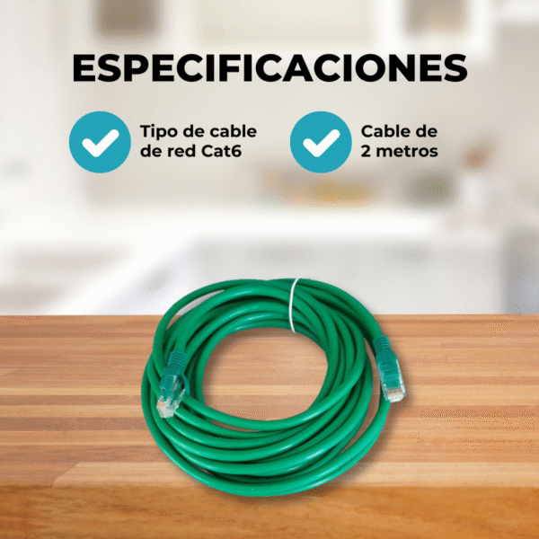 Cable De Red Utp 2 Metros Rj45 Cat 6 Patch Cord Ethernet - Imagen 9
