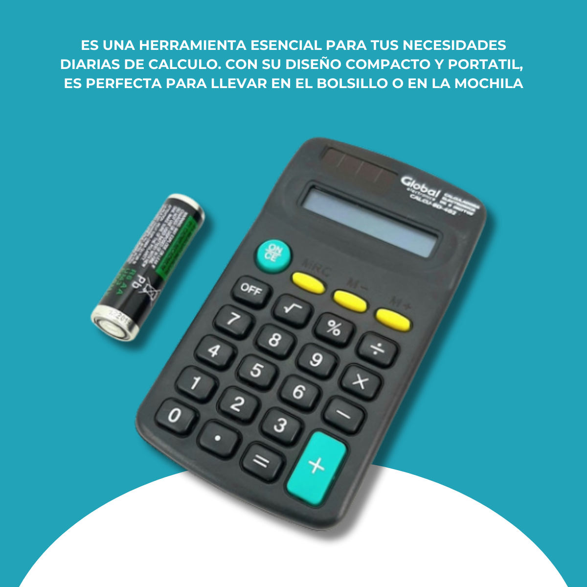 Calculadora De Bolsillo De 8 Dígitos Plastica Negra - Imagen 10