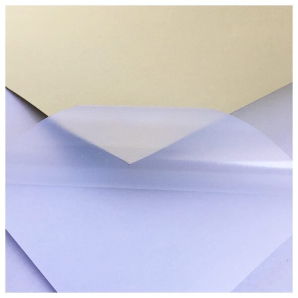 Papel Autoadhesivo Transparente PET RC Microporoso de 120 Grs