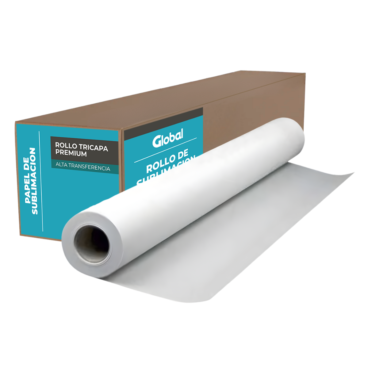 Papel Sublimación Coaated Tricapa Premium 95% Transferencia Instant Dry en rollo de 0.33 x 100 Mts de 100 Grs. - Global Electronics (Caja x 4)