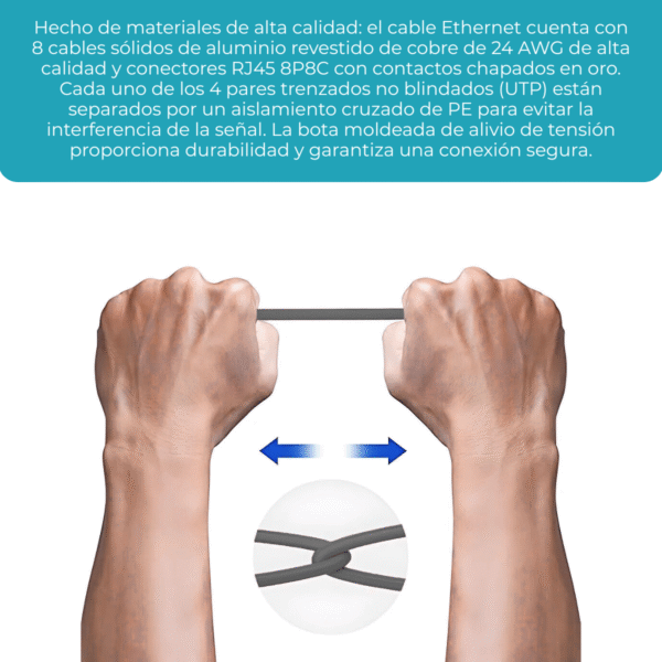 Cable de Red Categoria 6 para redes de 1GB/s con fichas RJ-45 de 5 mts - Imagen 11