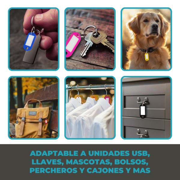 Llaveros con Identificador para Cofre Guarda Llaves en bolsa x 50 de 5 Colores variados - Imagen 11