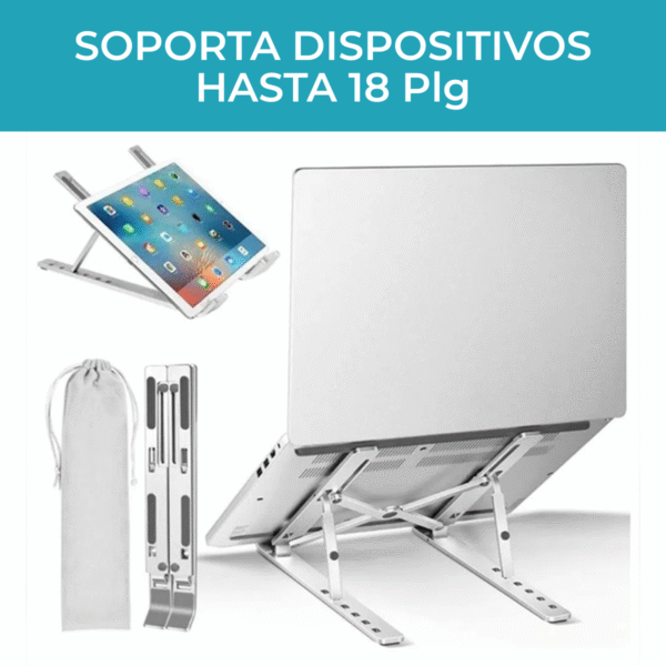Soporte Base Plegable Universal De Notebooks Tablets Laptops - Imagen 3