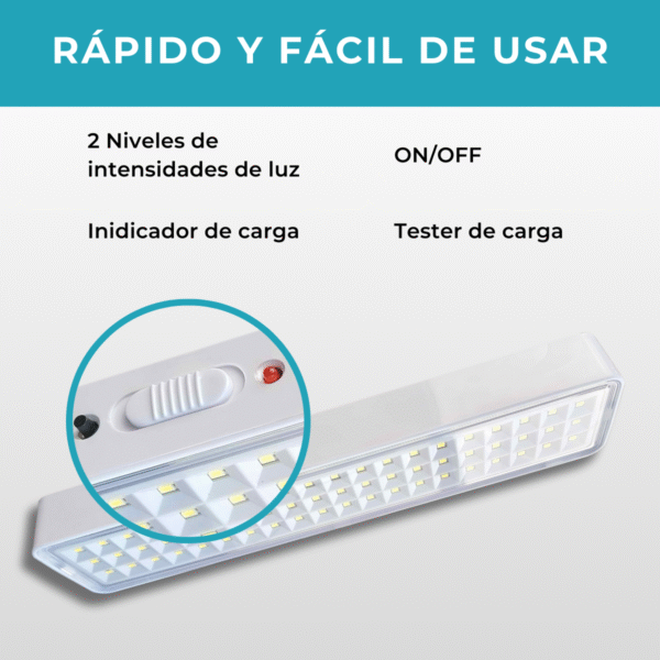 Luz De Emergencia 60 Led Con Batería Recargable 220v - Imagen 6
