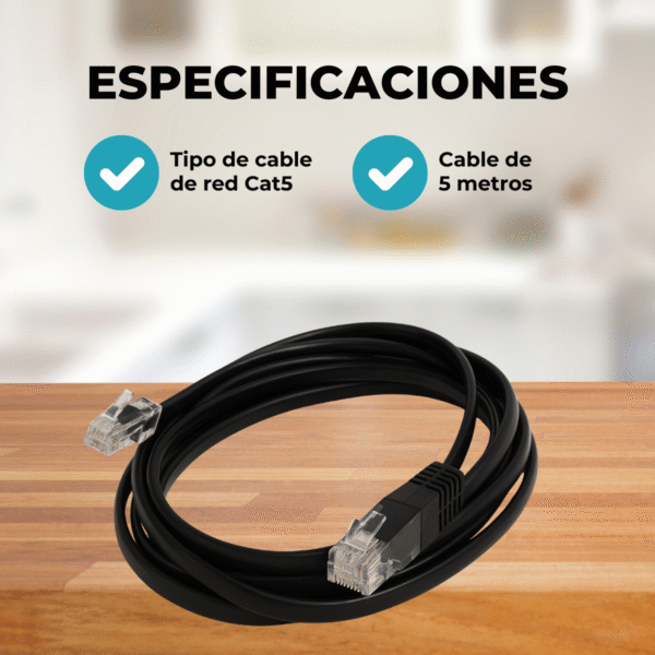 Cable de Red Categoria 6 para redes de 1GB/s con fichas RJ-45 de 5 mts - Imagen 5