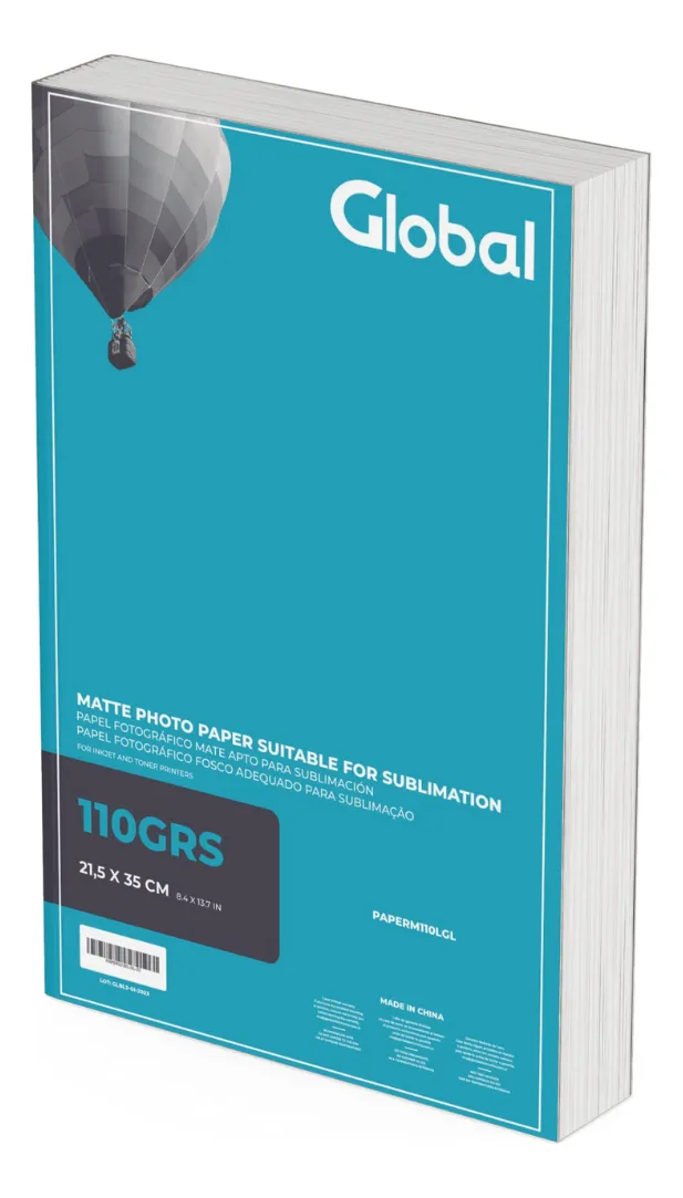 Papel Mate en resma de 20 hojas Legal Oficio  (215 x 350 mm.) de 110 Grs. - Global Electronics (Caja x 40) - Codigo Despacho 24-033-ZFE1-007095-L