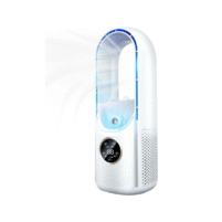 Ventilador Sin Aspas con Luz Led 7 Colores USB - 6 Velocidades - Temporizador 6Hs