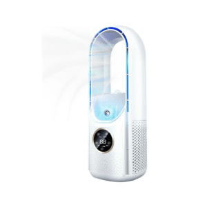 Ventilador Sin Aspas con Luz Led 7 Colores USB - 6 Velocidades - Temporizador 6Hs