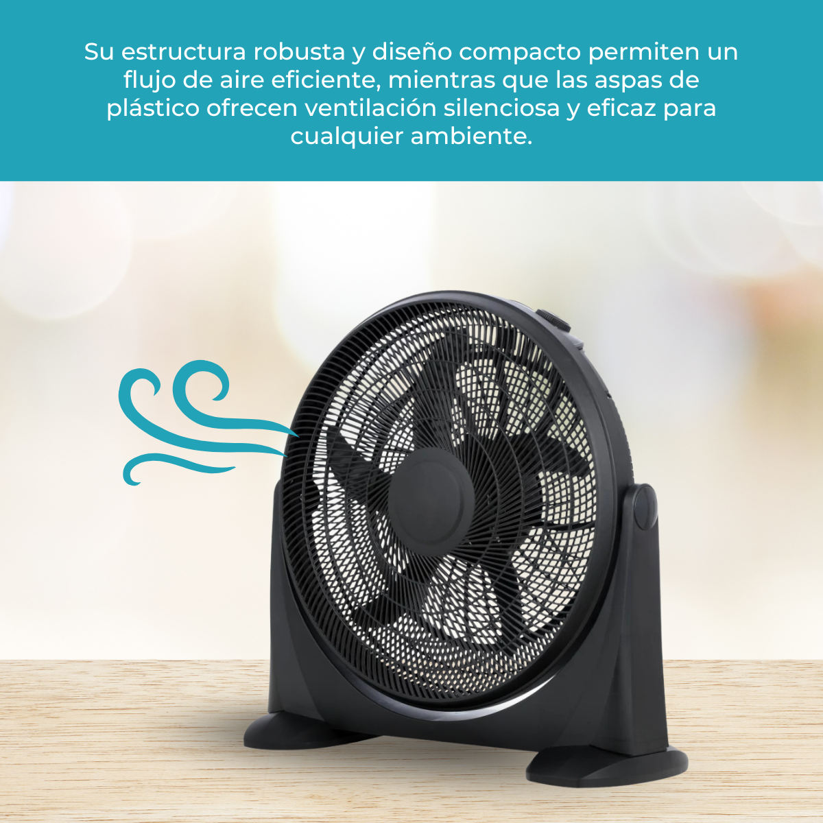 Ventilador de Piso 20" de 5 Aspas Plásticas - 3 Velocidades - 220V 50W - Imagen 10