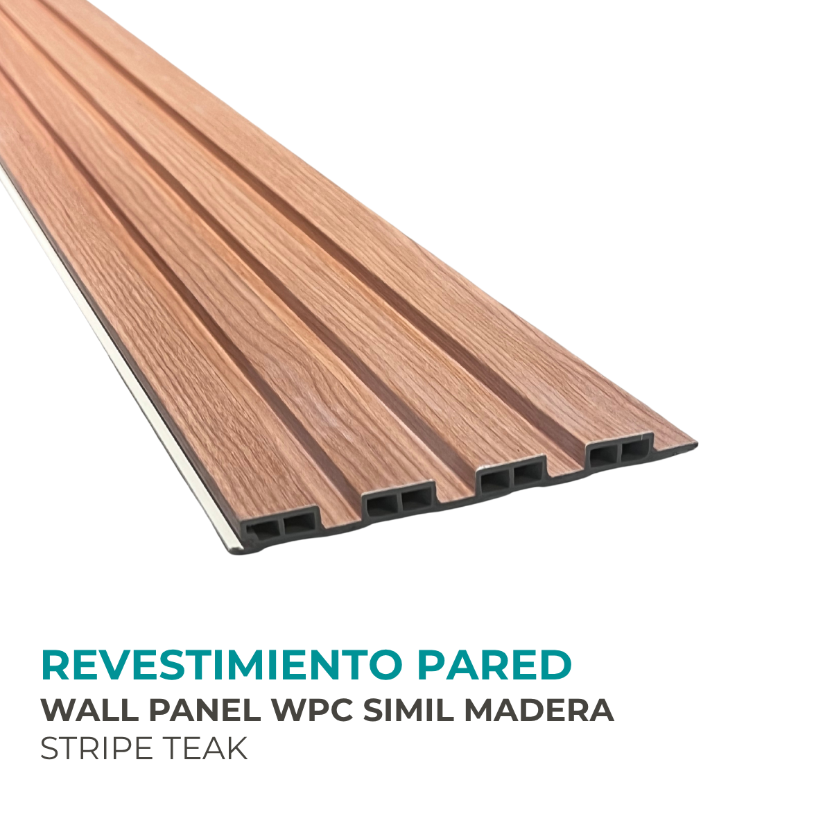 Revestimiento Wpc Panel vinílico Encastrable Color Teca - Imagen 3