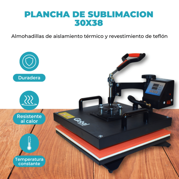 Plancha de calor para Estampar 30x38 10en1 + Regalo Kit inicial de sublimación - Imagen 3