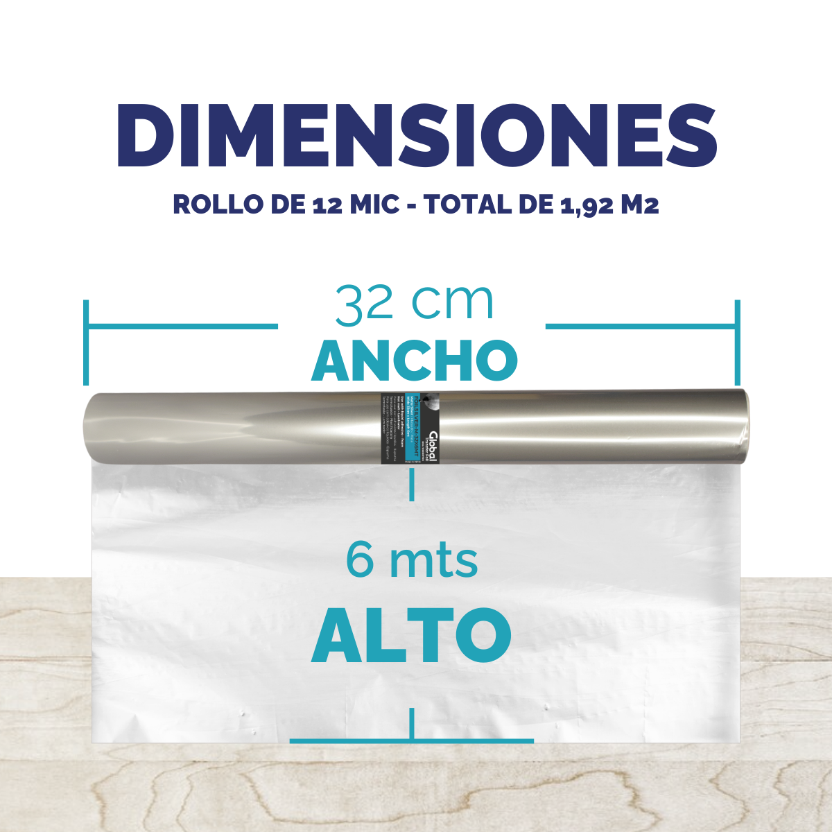 Foil Metalizado Mate 32cm X 6m - Imagen 3