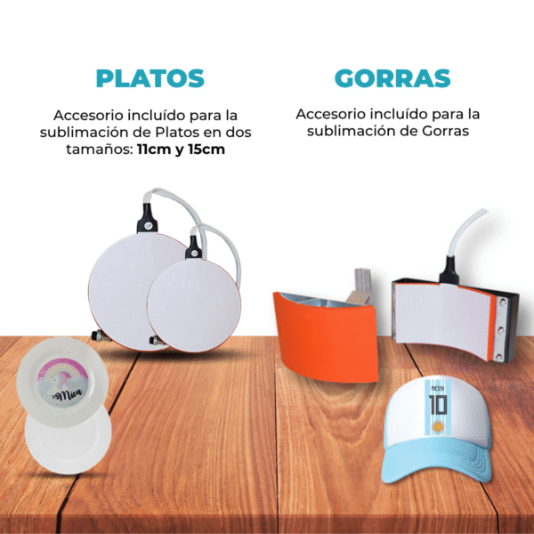 Plancha de calor para Estampar 30x38 10en1 + Regalo Kit inicial de sublimación - Imagen 4
