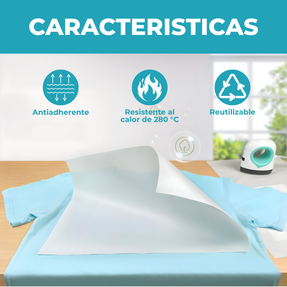 Tela Teflonada Sublimacion Sublimar Estampadora 30x38 - Imagen 4