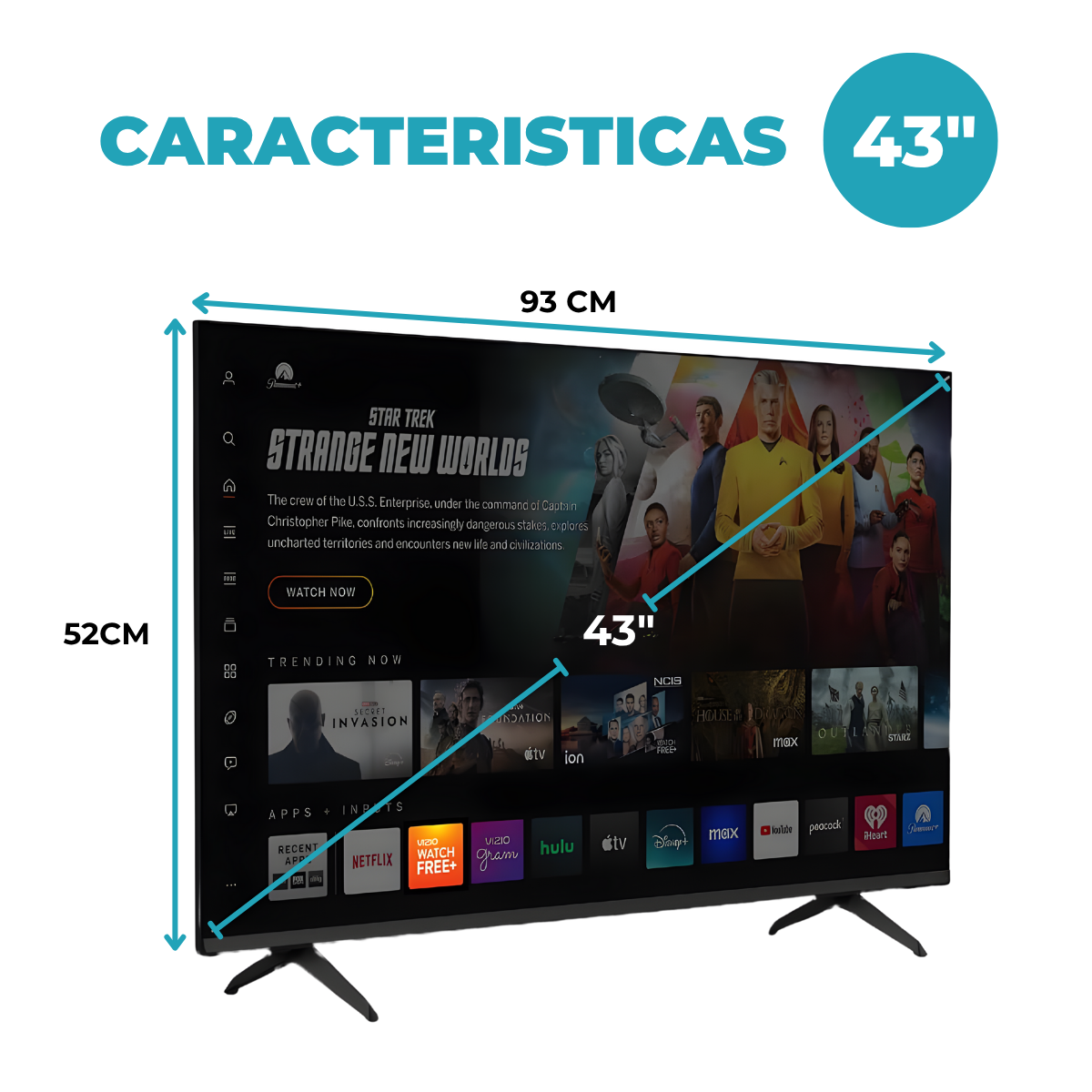 Televisor Smart tv LED 43" Full HD incluye Android 14 TV - Imagen 3