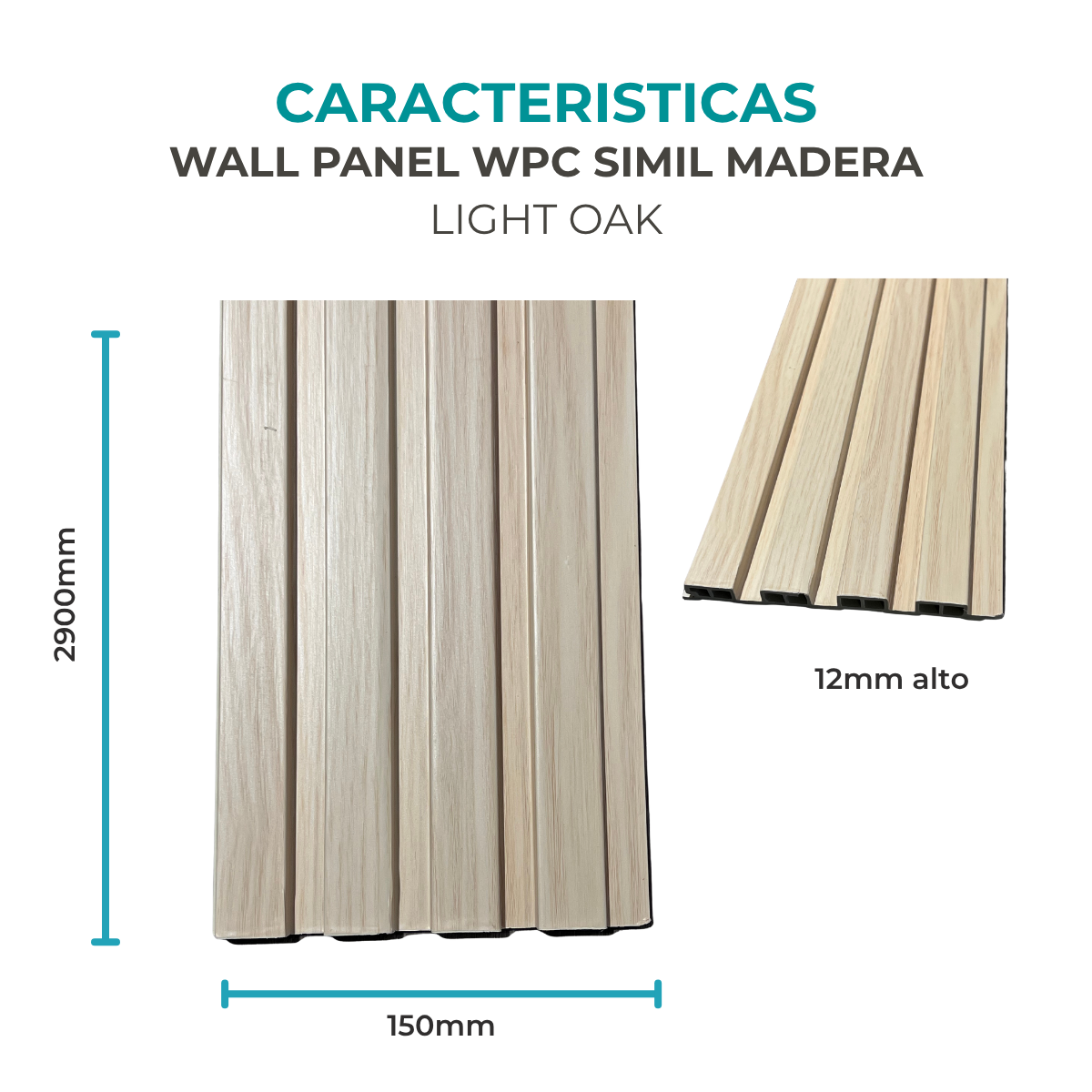 Revestimiento Wpc Panel vinílico Color Roble Claro Encastrable - Imagen 5