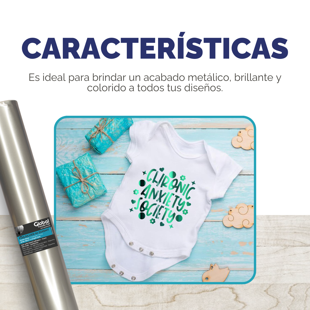 Foil Metalizado Mate 32cm X 6m - Imagen 5