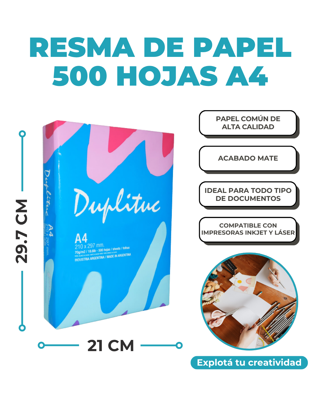 Combo de Impresión : Impresora WiFi + Laminadora + Resma A4 + Foil Metalizado - Imagen 5