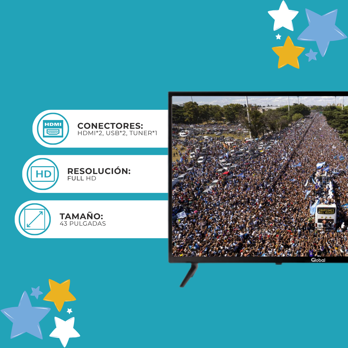 Televisor Smart tv LED 43" Full HD incluye Android 14 TV - Imagen 4