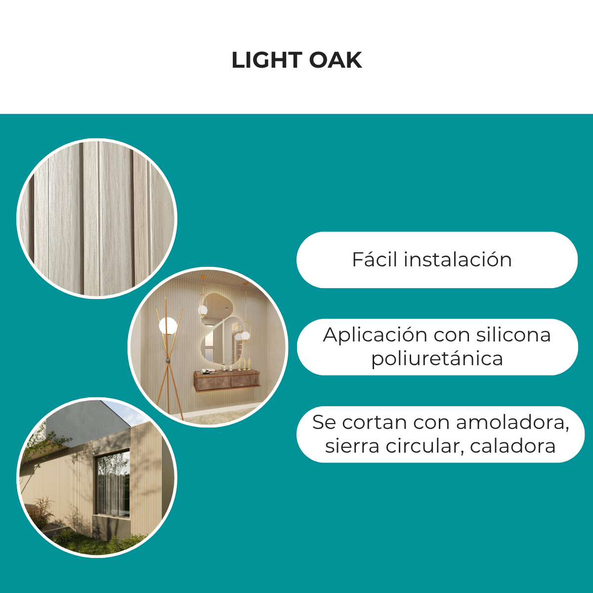 Revestimiento Wpc Panel vinílico Color Roble Claro Encastrable - Imagen 6