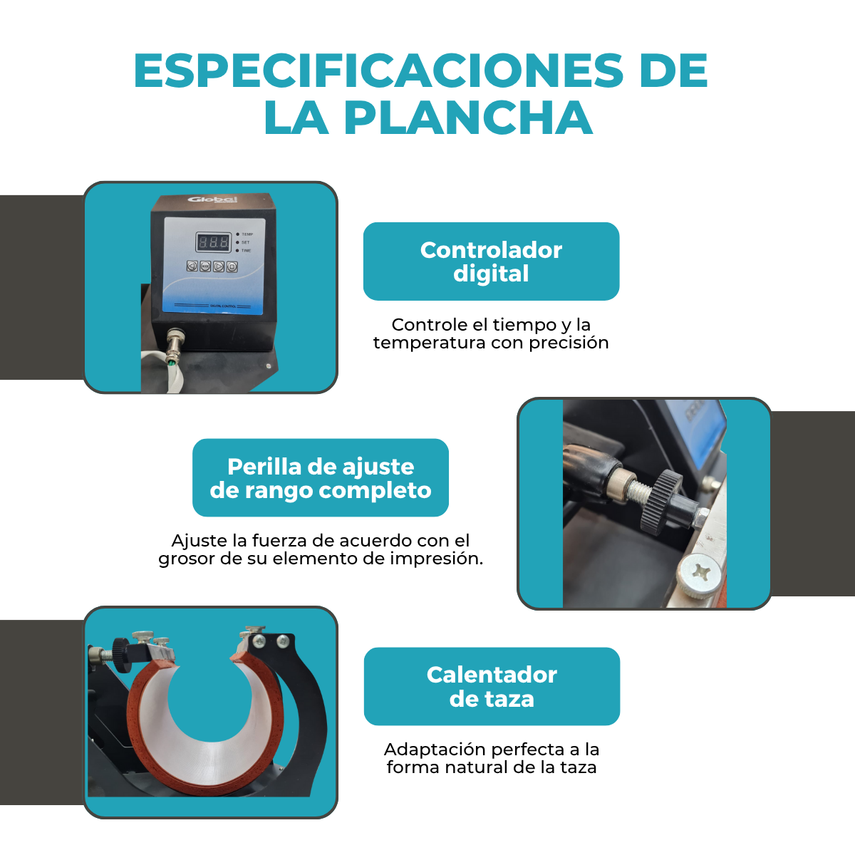 Máquina Estampadora Plancha De Sublimación Tazas 4 en 1 - Imagen 5