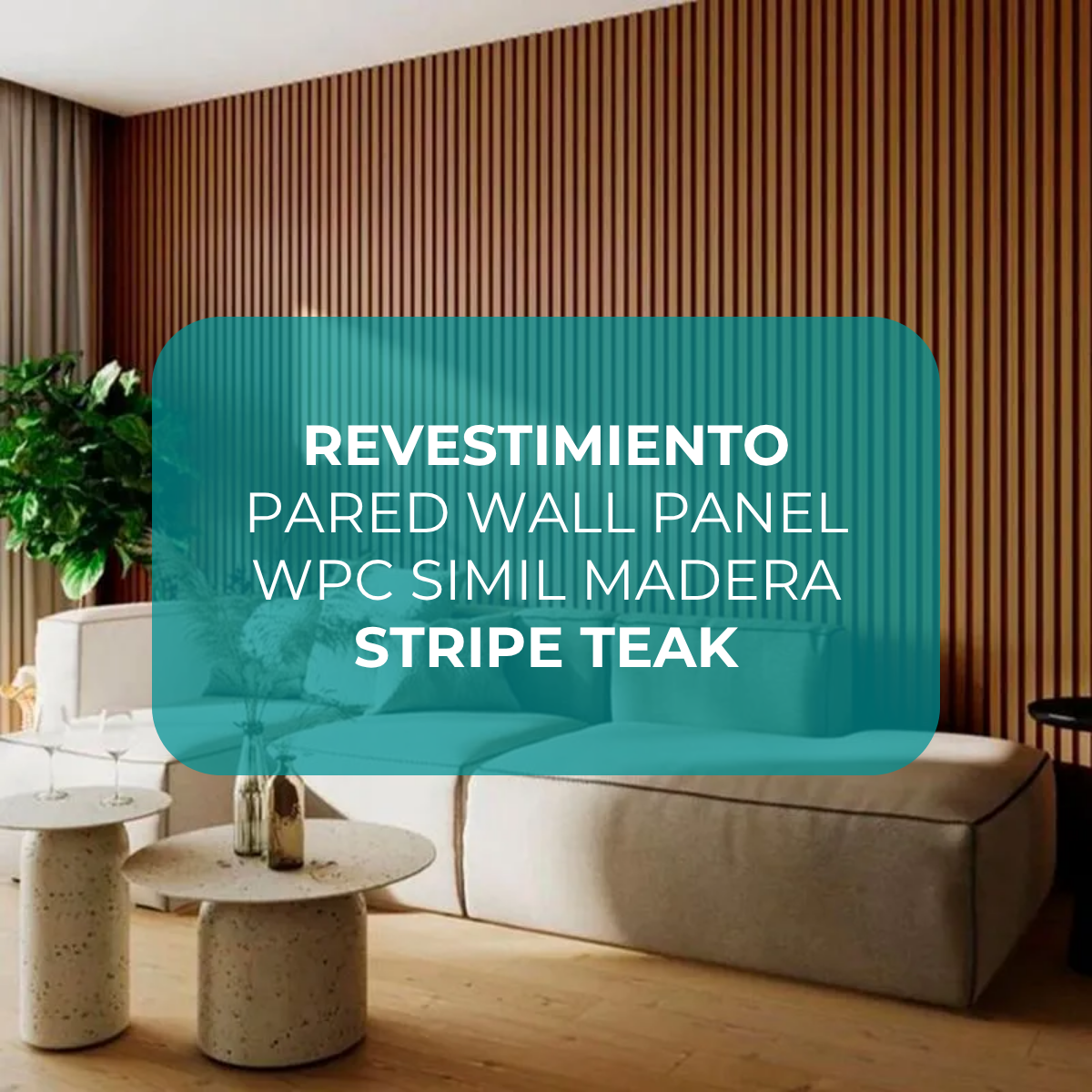 Revestimiento Wpc Panel vinílico Encastrable Color Teca - Imagen 7