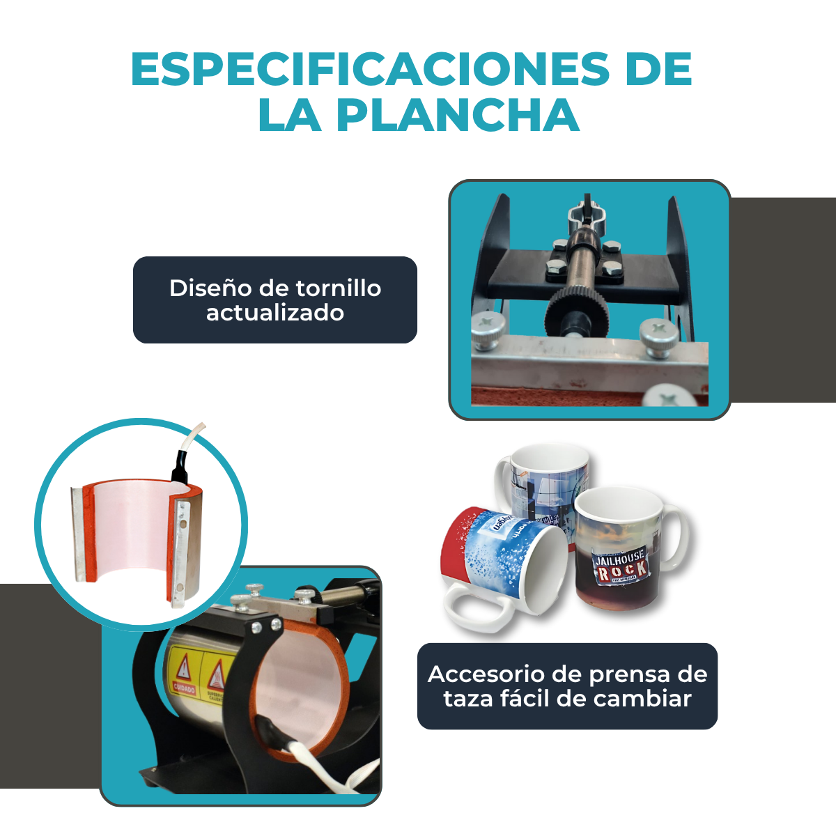 Máquina Estampadora Plancha De Sublimación Tazas 4 en 1 - Imagen 6