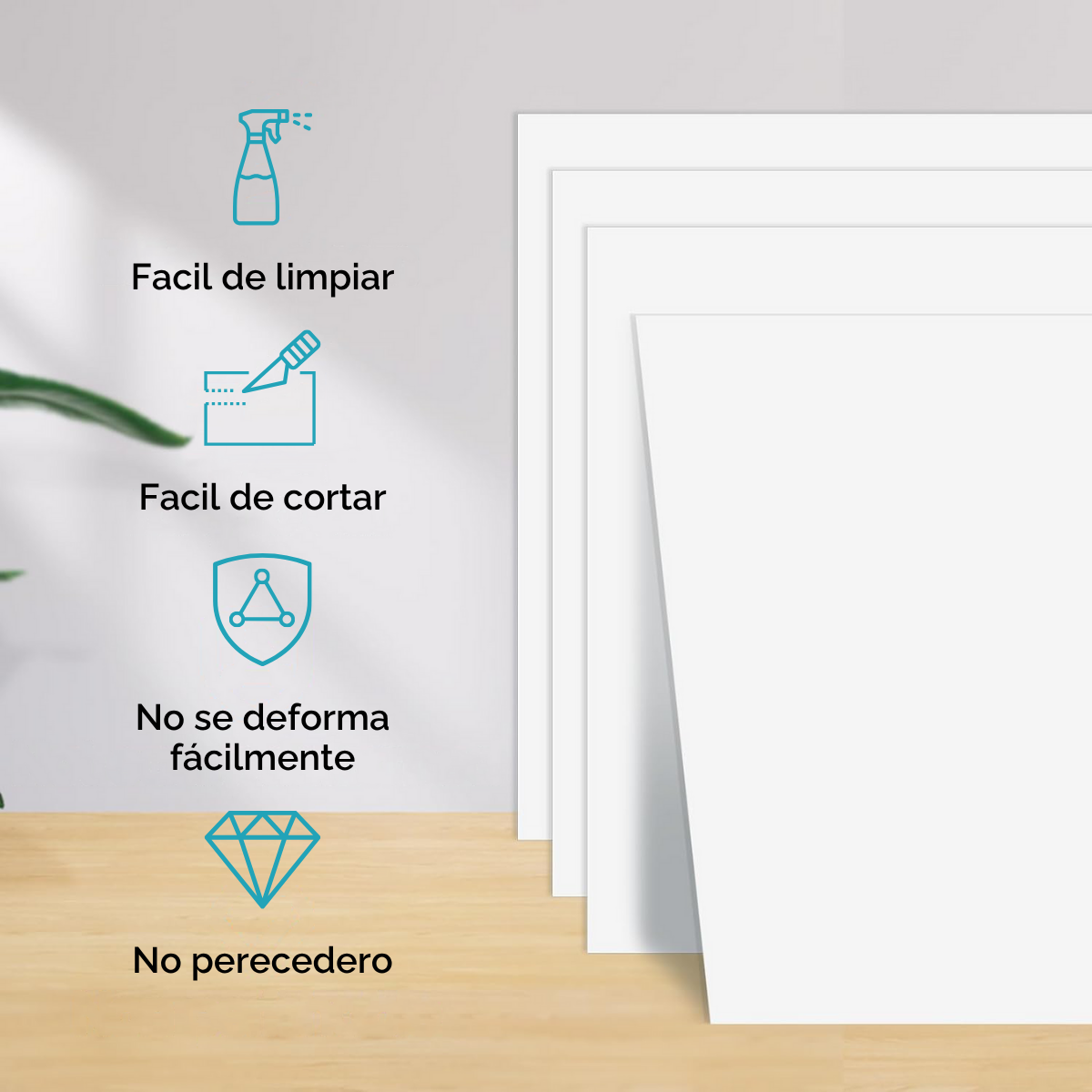 Placa de PVC Espumado Blanco con Film protector y Densidad de 0,5g/cm con Tratamiento UV Rígido x Caja - Imagen 5